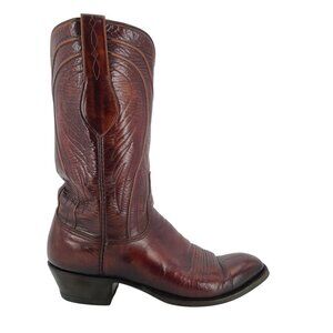 Vintage Lucchese 1980 San Antonio French Toe Brown Mens 9C Cowboy Western Boots